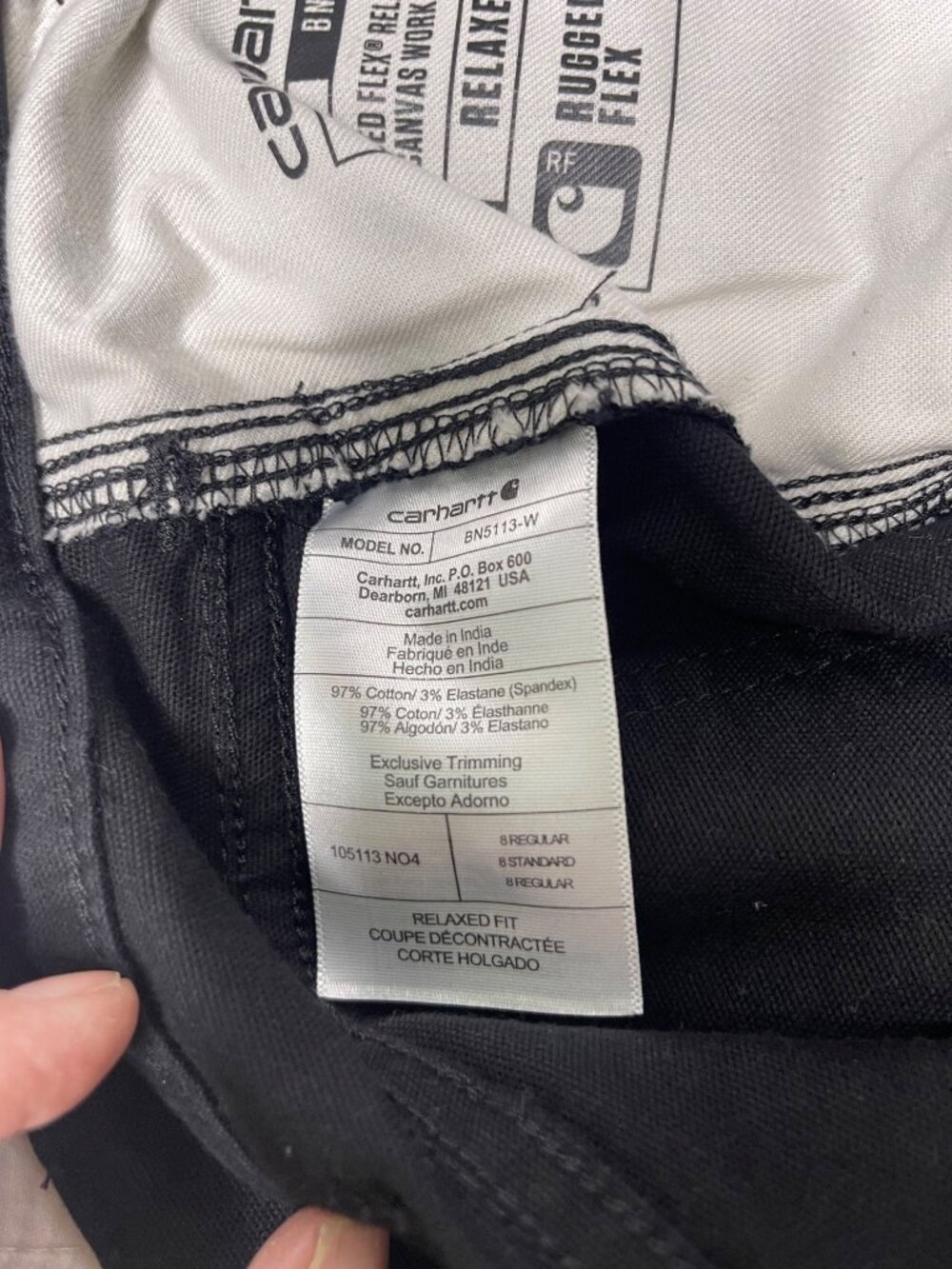 Carhartt Rugged Flex Relaxed Fit Canvas Work Pants Black Women Size 8R Utility - Picture 5 of 8